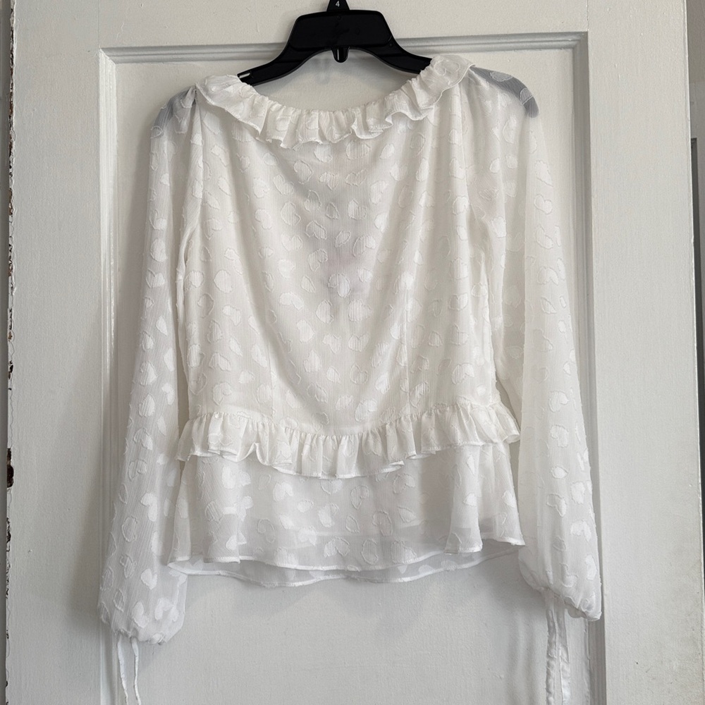 Michael Kors White Sheer Long Sleeve Blouse NWT Size:XS - Picture 3 of 3